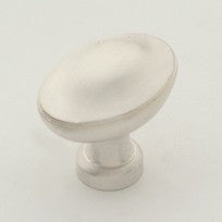 Large Satin Silver Oval Knob