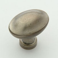 Large Weathered Antique Nickel Oval Knob
