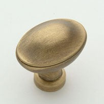 Large Weathered Brass Oval Knob