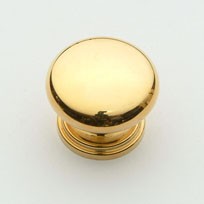 Polished Brass Mushroom Knob 1"