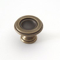 Small Traditional Knob Weathered Brass