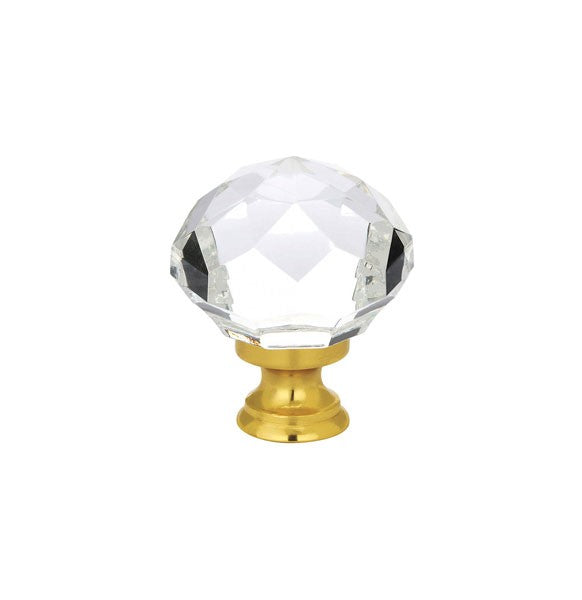 1.25" Diamond Knob with Polished Brass