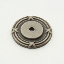 Weathered Antique Nickel Ribbon Back Plate 1.5"