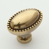Polished Antique Beaded Oval Knob