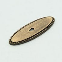 Weathered Brass Beaded Oval Back Plate