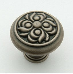 Weathered Antique Nickel Flower Knob 1.5"