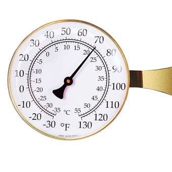 Large Outdoor Thermometer in Brass
