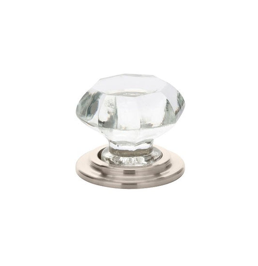 1.75" Clear Old Town Crystal Knob Polished Nickel