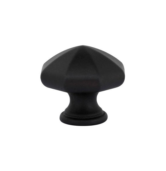 Flat Black Octagon Knob 1"