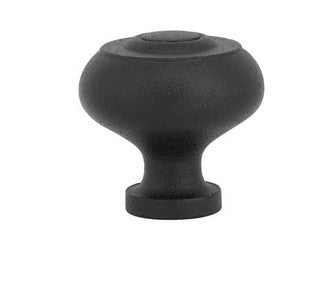 Wrought Steel Brittany  Knob Flat Black 1"