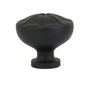 Wrought Steel Petal Knob Flat Black 1"