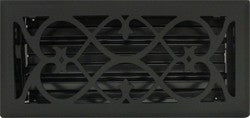 Flat Black Victorian Floor Vent 2X14"