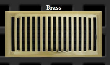 Polished Brass Contemporary Floor Vent 4X12"