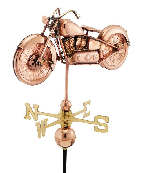 Motorcycle Weathervane, Polished Copper