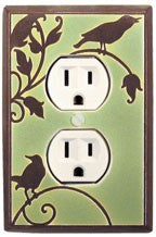 Green Songbird Outlet Switch Plate