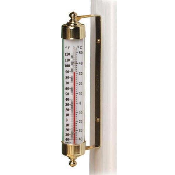 Outdoor Thermometer in Brass