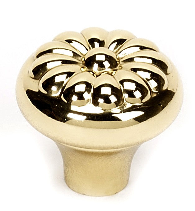 Victorian Polished Brass Knob 1.25"