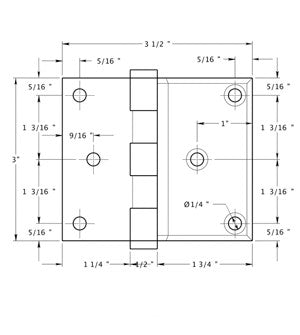 Half Surface Screen Door Hinge Satin Nickel