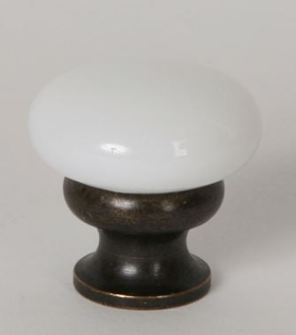 Glass Knob / White / Oil Rubbed Bronze