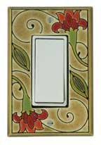 Red Flower Single Decora Switch Plate