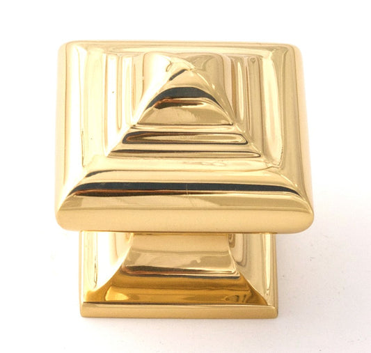 Square Polished Brass Knob