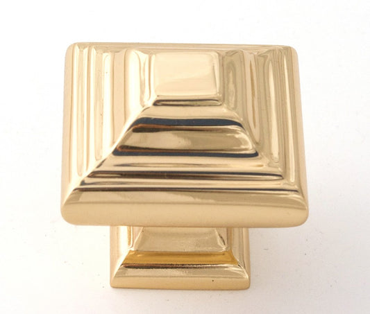 Square Polished Brass Knob