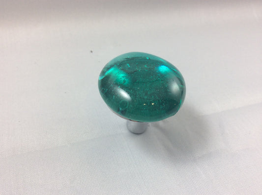 Teal Glass Cabinet Knob