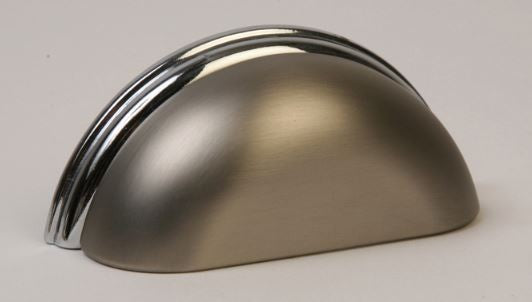Satin Nickel & Polished Chrome Cup Pull
