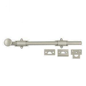 12" Surface Bolt in Satin Nickel