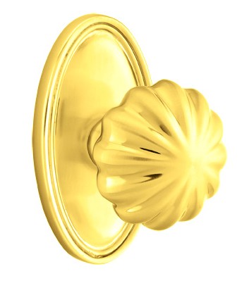 No. 1004 Door Knob (OVL) Polished Brass
