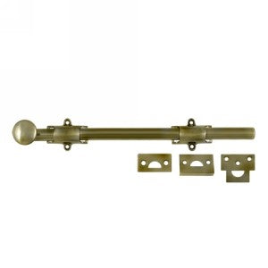 12" Surface Bolt in Antique Brass