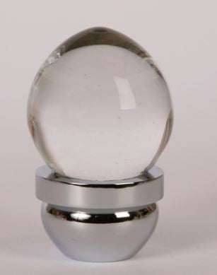 Acorn Glass Knob - Chrome