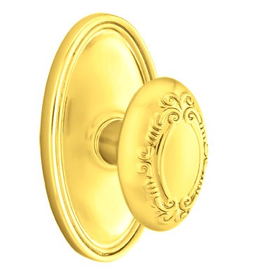 No. 1011 Door Knob (OVL) Polished Brass