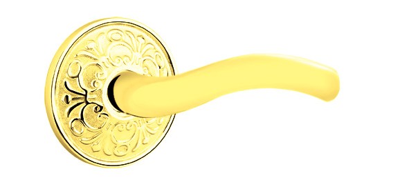 No. 5026 Door Lever (ORN) Polished Brass