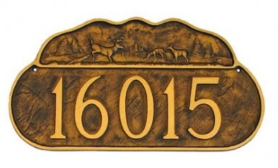 Deer Motif Address Plaque