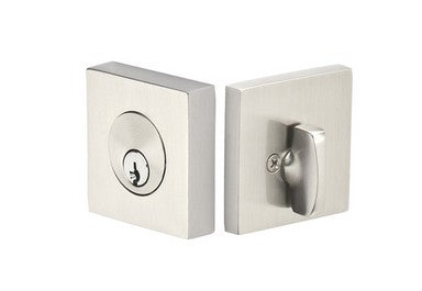 Square Single Cylinder Deadbolt Satin Nickel