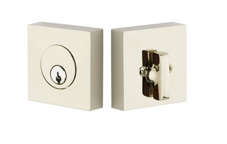 Square Double Cylinder Deadbolt Polished Nickel